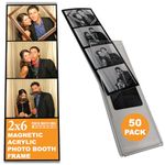50 Acrylic Magnetic Photo Booth Frames for 2" X 6" Photo Strips