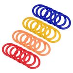 PATIKIL Carnival Ring-Toss Rings 4cm ID, 24 Pack Plastic Hoop for Outdoor Party Favor Game Booth (Blue, Orange, Red, Yellow)