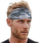 Tough Outfitters Headband for Men - Mens Headbands - Working Out Sports Performance Head Bands - Athletic Cycling Running Sweat Band, Football Headbands - Sweat Bands Men/Women