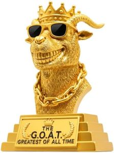GOAT Trophy Award - Handmade 6" Gold Greatest of All Time Resin Trophy for Fantasy Football Champion,Soccer MVP,Student,Office Employee Recognition,Funny Boss & Coworker Gag Gift,Man Cave Desk Decor