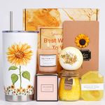 Sunflower Gifts for Women Birthday - Inspirational Gifts with "You Are Awesome" Insulated Coffee Mug Sunflower Get Well Soon Gift Baskets Thinking of You Gifts for Women Best Friend, Colleagues, Mum