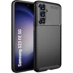 TheGiftKart Rugged Carbon Fibre Armor Back Cover Case for Samsung Galaxy S23 FE 5G | Shockproof & Protective | Stunning Minimalist Design Back Case Cover for Samsung Galaxy S23 FE 5G (Black)