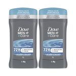 Dove Men + Care Clean Comfort 72H Antiperspirant Deodorant Stick for men with 1/4 Moisturizing Cream and Vitamin E and a Non-Irritant Formula 76 g 2 pack