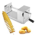 Sajag Manual Stainless Steel Twisted Potato Slicer Spiral Vegetable Cutter French Fry |Size| 6 x 5.5 x 11.3 inches., Silver
