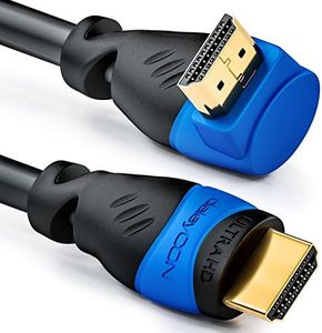 (HDMI 270C Angle 7.5m (24.61 ft.), Black) - deleyCON (24.61 ft.) 7.5m HDMI 270C Angle Cable - Compatible with HDMI 2.0/1.4 - UHD 4K HDR 3D 1080p 2160p ARC - High Speed with Ethernet - Black