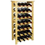 SMIBUY Bamboo Wine Rack, 28 Bottles Display Holder with Table Top, 7-Tier Free Standing Storage Shelves for Kitchen, Pantry, Cellar, Bar (Natural)