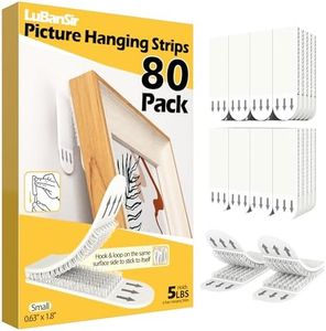 LuBanSir Picture Hanging Strips, 5 lb Picture Hangers Without Nails for Picture/Home/Office, 40 Pairs/White
