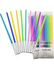 Wanna Party Multicolor Neon Rainbow Cake Candles Long Thin Cake Candles Pastel Birthday Candles for Party Wedding Birthday Cake Decorations-Neon, 10 Pcs