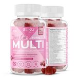SUKU Vitamins Teen Girl Gummies – Sugar Free Vegetarian Gummy Vitamins Supplement with 19 Essential Nutrients Strengthens Bones, Muscles, Enhances Energy & Skin Health – Cherry Flavour (60 Count)