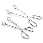 Hiash Food Tongs, Heavy Duty Stainless Steel Kitchen Tongs for Cooking, Barbecue, Serving Scissors Tongs - Buffet Pliers 9 Inch (Set of 2)