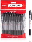 Cello Ballpoint Black Pens, Pack of 24 (1.0mm) Medium Point Retractable, Coloured pens Ball Point Black Ink biro Pens; Ideal for Office supplies, School Stationary supplies