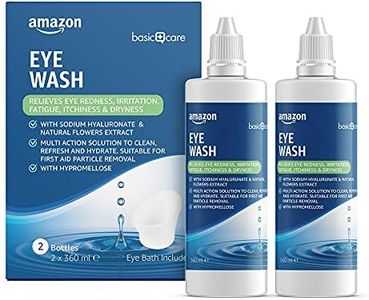 Amazon Basic Care Lave-œil avec de l'hyaluronate de sodium et des extraits de fleurs naturels, 360 ml (Lot de 2)