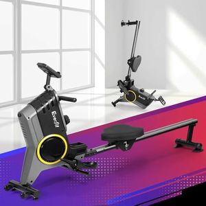 Everfit Magnetic Resistance Rowing Machine, Foldable Rower Home Gym Fitness Equipment Cardio Workout Exercise, 12 Levels 200KG Weight Capacity Removable Wheels LCD Display 2.5kg Flywheel