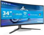 PHILIPS Evnia 34M2C6500-34 Inch OLED WQHD Curved Gaming Monitor, 175 Hz, 0.03 ms, HDR400, Ambiglow, FreeSync Premium Pro, G-Sync comp. (3440x1440, 2X HDMI, DisplayPort, USB Hub) dark gray