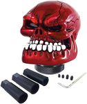 Arenbel Skeleton Racing Gear Stick Speed Shift Knob Skull Shifter Lever Handle Replacement Fit Most Manual Auto Vehicles, Red