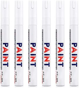 6 PCS White Paint Pens Set Permanent Marker Pen for Car Rubber Tyre Waterproof