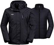 Wantdo Women's Ski Jacket 3 in 1 Winter Jacket Womens Coat Snow Coat Wind Block Anorak Black M