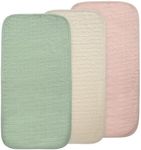 mushie Waterproof Changing Pad Liners | 100% Organic Cotton | Set of 3 (Blush Combo)