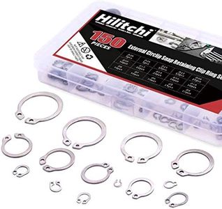 Hilitchi 150-Pcs 304 Stainless Steel External Circlip Snap Retaining Clip Ring Assortment Set - Size: 4mm to 28mm