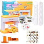 Rntfunre Button Maker Badge Machine 55 mm (2.16 Inches) Press the DIY Button Press Machine Latest Pin Badge Making Kit with 48 Plastic Button Parts & Circle Cutters for Party and Gifts, BM-001