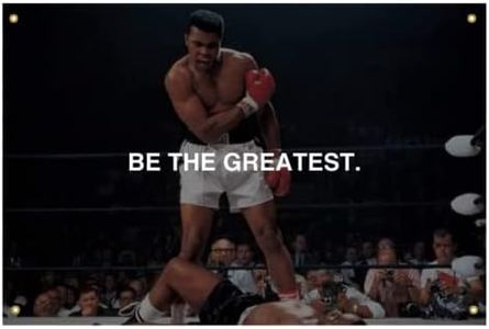 Be the Greatest Flag - Motivational Gym Flag 3x5 Feet with Four Brass Grommets - Home Wall Posters for Guys and Man - Muhammad Ali Cool Motivation Banners Decorations Outdoors or Indoors for Boys