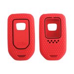 CARMATE Silicone Car Key Cover KC-24 Fit for ( Accord, BR-V, City, Civic, CR-V, Jazz, WR-V )-Red