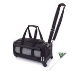 Sherpa on Wheels Indoor Pet Dog Carrier, Black Large for All Breed Sizes