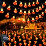 Solar Mushroom Decor Garden Lights for Outdoor Decor Cottagecore Decor 30ft 50LEDs Cute Mini Mushroom String Lights 8 Modes Solar Pathway Lights for Lawn Flowerbed Yard Fence Christmas Decorations