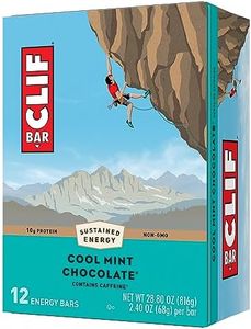 CLIF BAR - Cool Mint Chocolate with Caffeine - Made with Organic Oats - Non-GMO - Plant Based - Energy Bars - 2.4 oz. (12 Pack)