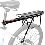 Aluminum Bike Rear Rack, Adjustable Bicycle Luggage Carrier Cargo Rack, Quick Release 80KG Cycling Seatpost Bag Holder Stand, Super Strong Bike Luggage Carrier for 20-29 inch Bike Storage 176LBS