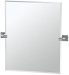 Gatco 4059SM Elevate Frameless Rectangle Mirror, Chrome, 24"H