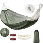 Outdoor Hammock,Net Hammock 290 * 150cm,Breathable Cool Camping Hammock, Mesh Hammock Made of Cool Nylon for Wooden for Indoor, Balcony, Garden, Camping, Backpacking