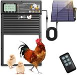 XRDZYXGS Automatic Chicken Coop Door, Weatherproof Automatic Coop Door with Radar Sensor & Timer & Light Sensor, Aluminum Alloy Chicken Door Solar 6000mAh Battery or USB Powered for Poultry (Black）