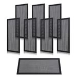 Floor Vent Covers 4x10 Inch, Rectangle Air Vent Screen Cover Magnetic Floor Vent Covers PVC Black Vent Covers for Home Floor Wall Ceiling Catch Debris Hairs PC Dust Filter (8 Pieces)