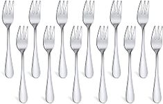 RayPard 12-Piece (14 cm) Stainless Steel Pastry Fork Set, Mirror Polishing Cake Dessert Fork Set