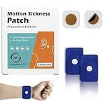 Transdermal Motion Sickness Patch 20 Count with 1 Pair Sea Sickness Band, Car Sickness Patches for Travel, Discomfort Relief of Taking Cars, Ships, Airplanes, Trains- Fast Acting & No Side Effects