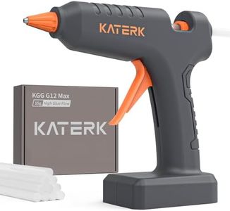 Katerk 12V Full Size Cordless Hot Glue Gun, Drip-Free Fast Heating Rechargeable and Heavy Duty Battery Operated Glue Gun and Sticks Sets 11mm x10 for Crafts DIY, Repair, Gift