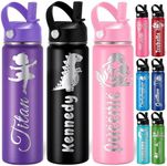 MESHELEY Custom Water Bottle Personalized Cups for Kids Girls Boys Toddler Customized Name Water Bottles Customizable Gifts for School 12 16 18 oz