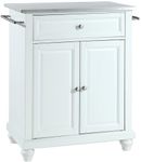 Crosley Furniture Cambridge Stainless Steel Top Kitchen Island in White Finish ;JM#54574-4565467/341112508