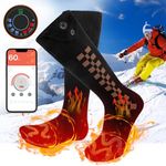 Heated Socks, Electric Heated Socks for Men and Women Winter Thermal Socks with 3000 mAh Batteries Rechargeable with APP Control for Outdoor Work and Sports Camping Hiking Skating Skiing - L