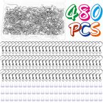 Earring Hooks for Jewelry Making Supplies, Cridoz 240pcs Hypoallergenic Earing Fish Hooks Stainless Steel Earing Hooks Kit with 240pcs Earring Backs for Jewelry Earring Making Supplies