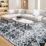 Leesentec Rugs 200x300cm Modern Non-Slip Soft Area Rugs for Living Room/Bedroom/Dining Room Carpet Floor Mat Home Decorative(Black/Grey,6.6x9.8 Feet)