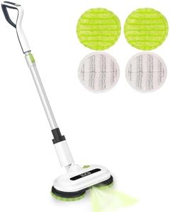 Cordless Electric Mop, Powerful Mops for Floor Cleaning, Hardwood Floor Scrubber for Tile, Laminate, with LED Headlight & Sprayer, Self-Propelled Electric Mop Up to 60 mins Detachable Battery