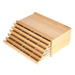 MEEDEN 6-Drawer Artist Supply Storage Box - Portable Foldable Multi-Function Beech Wood Artist Tool & Brush Storage Box with Compartments & Drawer for Pastels, Pencils, Pens, Brushes, Stamp