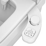 Vantency Bidet Attachment for Toilet UK Left, Bidet Insert for Toilet with Retractable Self-Cleaning Double Nozzles, Toilet Attachment