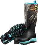 TIDEWE Hunting Boot for Women, Insulated Waterproof Sturdy Women's Hunting Boot, 6mm Neoprene and Rubber Outdoor Boot Next Camo G2（Green Size 8）