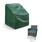 KEPLIN Garden Chair Cover–Outdoor Patio Chair Waterproof Cover for Storage – Heavy Duty, All Weather Green Polyethylene Furniture Cover with UV Protection 107×68×61cm