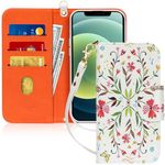 FYY Case Compatible for iPhone 12/12 Pro 5G 6.1", [Kickstand Feature] Luxury PU Leather Wallet Case Flip Folio Cover with [Card Slots] and [Note Pockets] for iPhone 12/12 Pro 5G 6.1" Spring