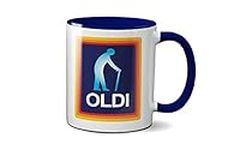 Oldi Man Mug- Birthdays Christmas Funny Gift Presents Father's Day Celebration Novelty Old Coffee Tea Heavy Duty Handle Dino Coated Dishwasher/Microwave Safe Ceramic (Colbalt Handle Prime)