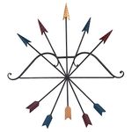 Yarshopy Colorful Metal Bow and Arrow Wall Art Decor, Native American Style Wall Decoration, 25 x 27 Inches